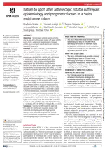 Return to sport after arthroscopic rotator cuff repair: epidemiology and prognostic factors in a Swiss multicentre cohort